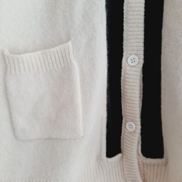 AMERICAN RETRO 100% Wool Button Down Cardigan w/ Black Mesh Sz M Flawed - Picture 4 of 14